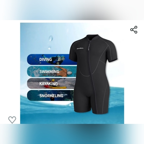 Seaskin Plus Size 3mm Shorty Wetsuit for Mens and Womens - Picture 4 of 12